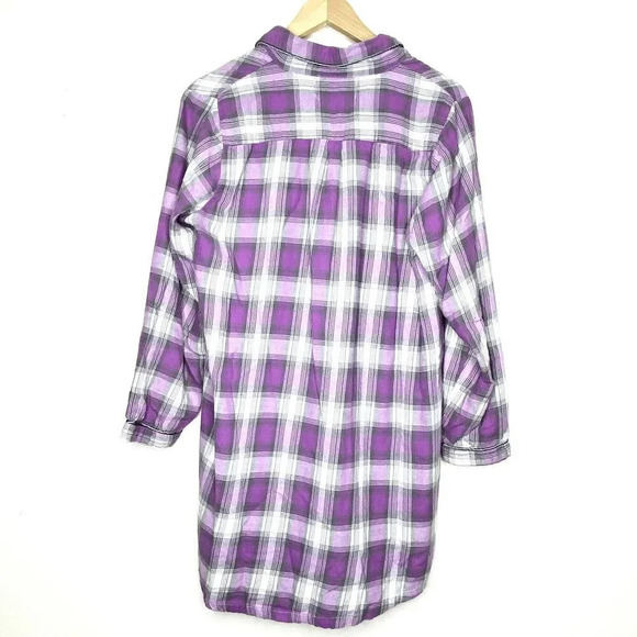 Back in the Saddle Embroidered Horse Purple Plaid Western Button Down Shirt Med - Picture 8 of 11